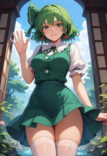 touhou,kisume,mini skirt, stockings  - AI generated anime art