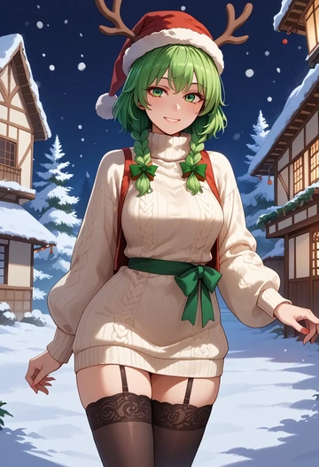 touhou,kisume,sweater,stockings,Thigh garters  - AI generated anime art