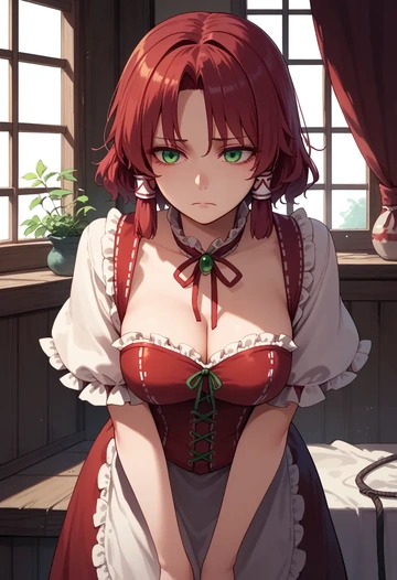 touhou,kisume,vampire corset,lace blouse,velvet skirt  - AI generated anime art