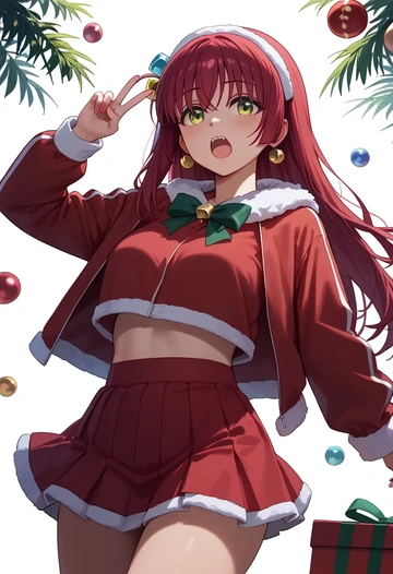 bocchi_the_rock!,kita_ikuyo,Christmas,skirt  - AI generated anime art