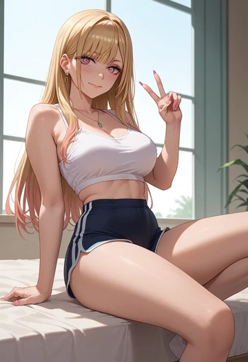 sono_bisque_doll_wa_koi_wo_suru,kitagawa_marin,yoga shorts  - AI generated anime art