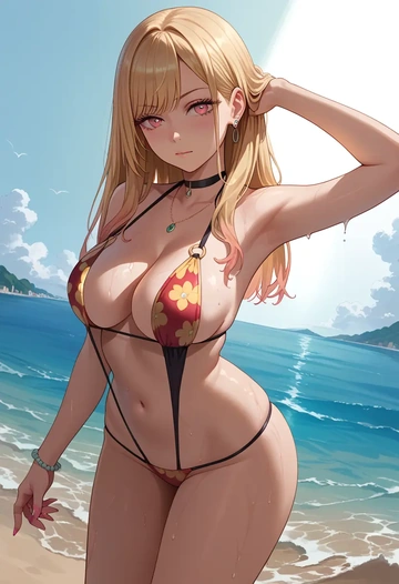 sono_bisque_doll_wa_koi_wo_suru,kitagawa_marin,bikini  - AI generated anime art