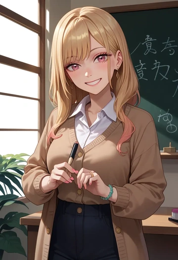 sono_bisque_doll_wa_koi_wo_suru,kitagawa_marin,teacher, sweater  - AI generated anime art