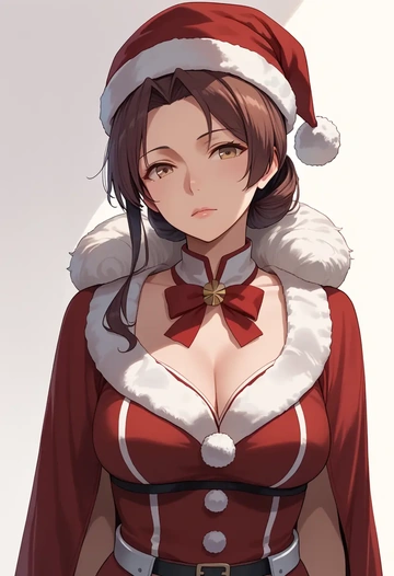 kantai_collection,kitakami_(kancolle),Christmas,red velvet dress  - AI generated anime art