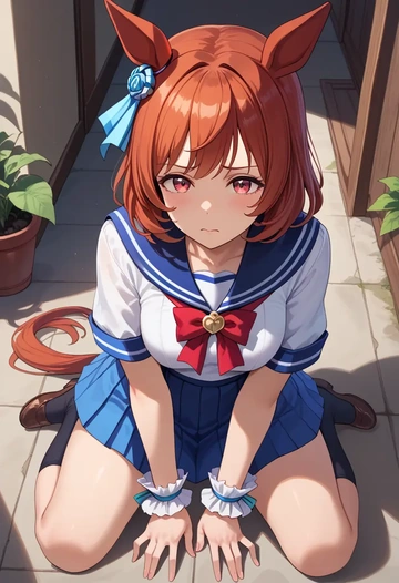 umamusume,kitasan_black_(umamusume),sailor, uniform  - AI generated anime art