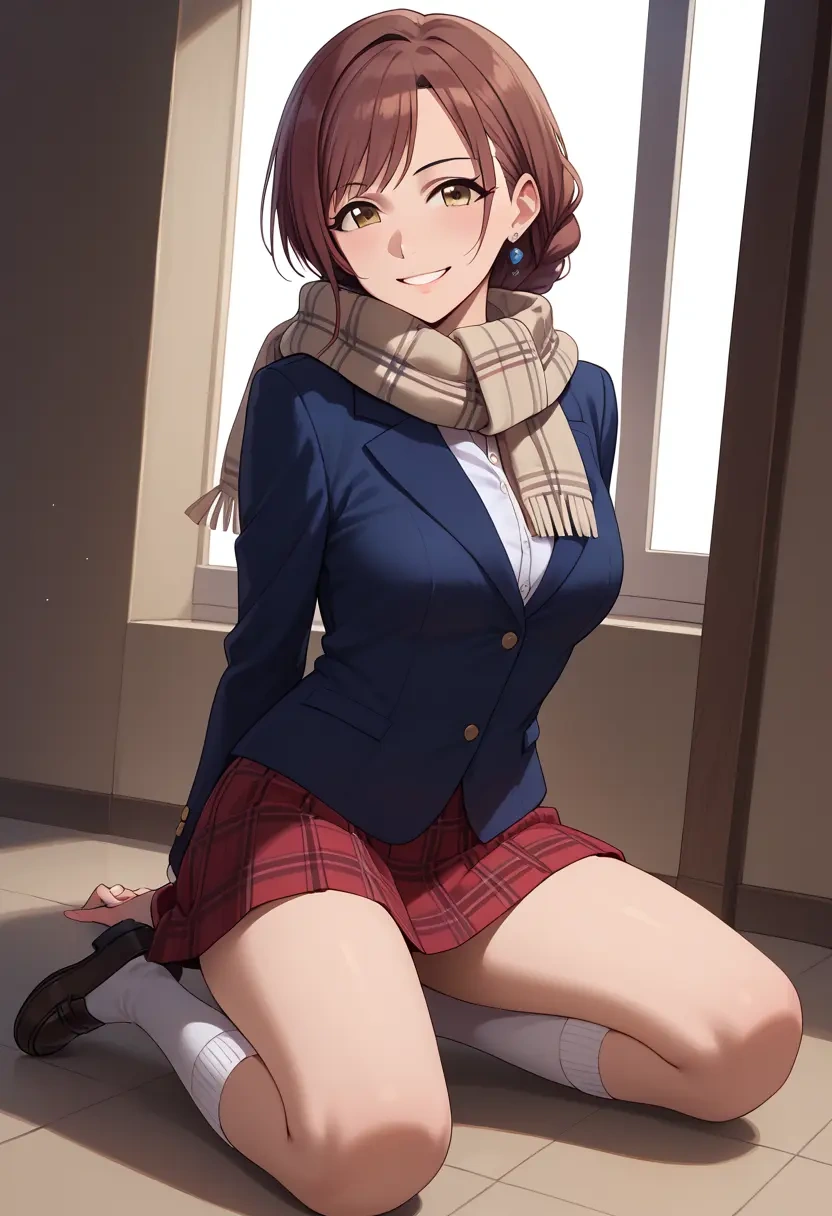 idolmaster,kitazawa_shiho,winter,student uniform,plaid skirt  - 