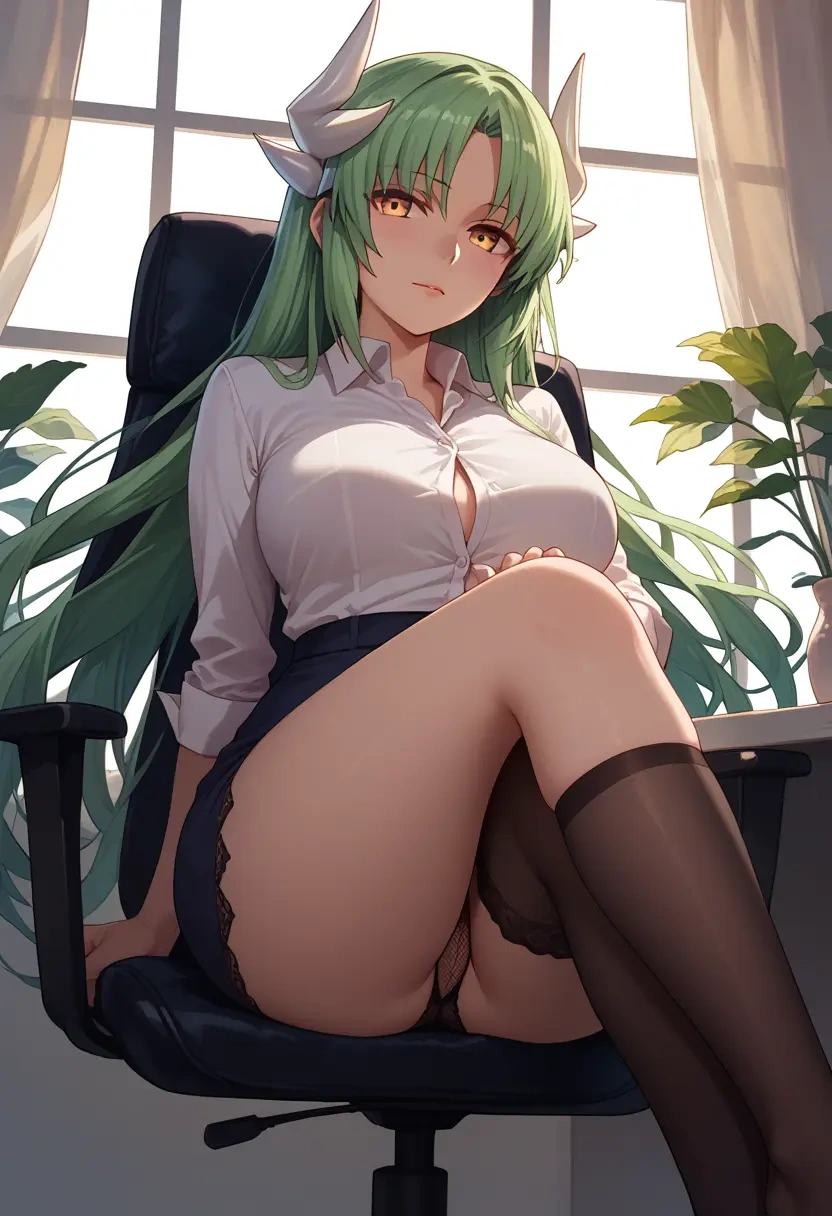 fate_(series),kiyohime_(fate),secretary,fishnet,stockings,panties, sexy  - 