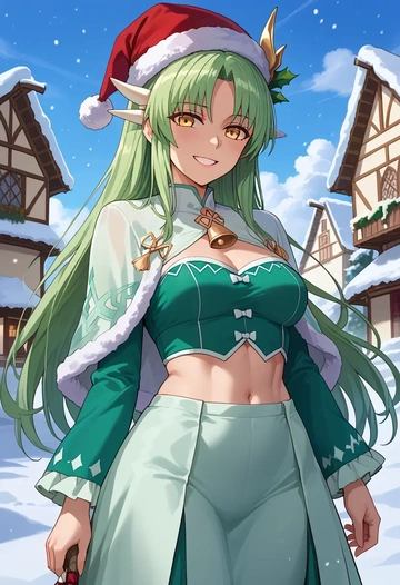 fate_(series),kiyohime_(fate),Christmas,dress  - AI generated anime art