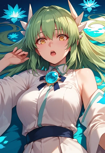 fate_(series),kiyohime_(fate),abstract art blouse,dolphin shorts  - AI generated anime art