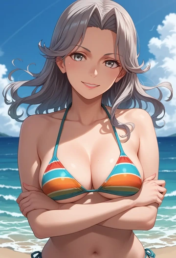 kantai_collection,kiyoshimo_(kancolle),bikini,rainbow-colored,sexy  - AI generated anime art