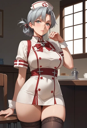 kantai_collection,kiyoshimo_(kancolle),nurse pantyhose,mini skirt, sexy  - AI generated anime art