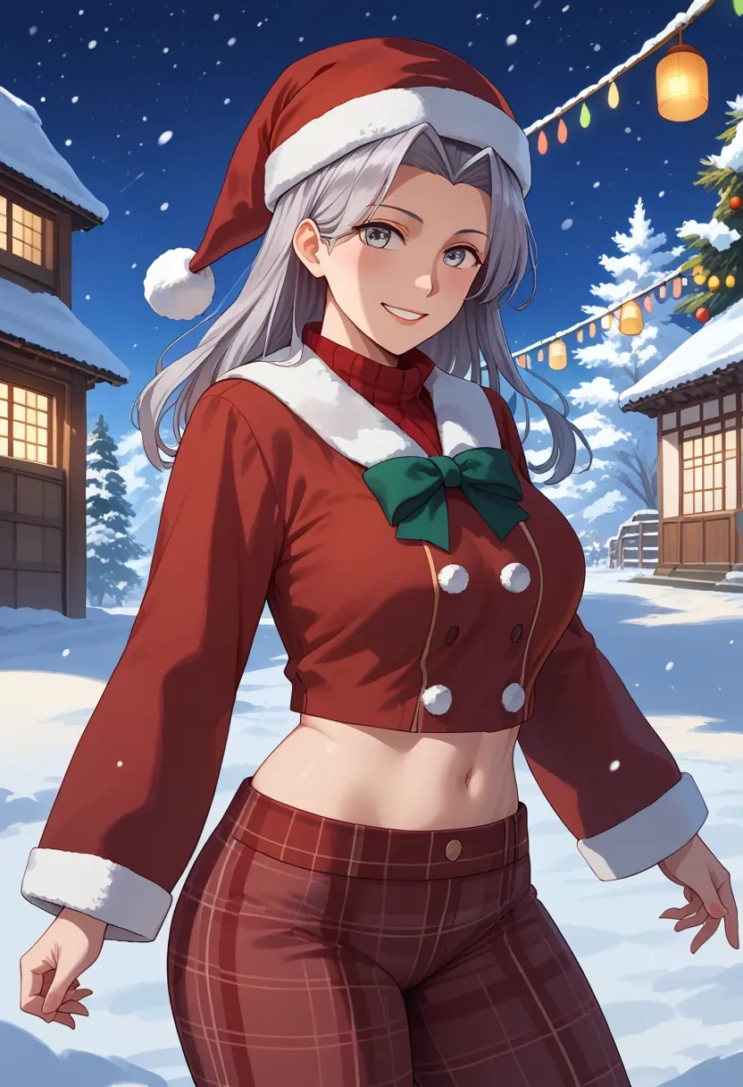 kantai_collection,kiyoshimo_(kancolle),Christmas,plaid trousers  - 