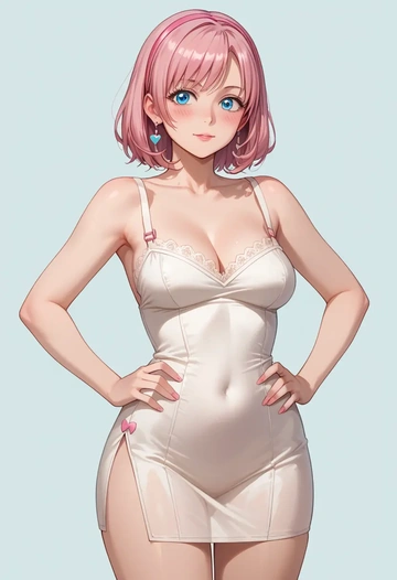 kizuna_ai_inc.,kizuna_ai,silk slip dress  - AI generated anime art