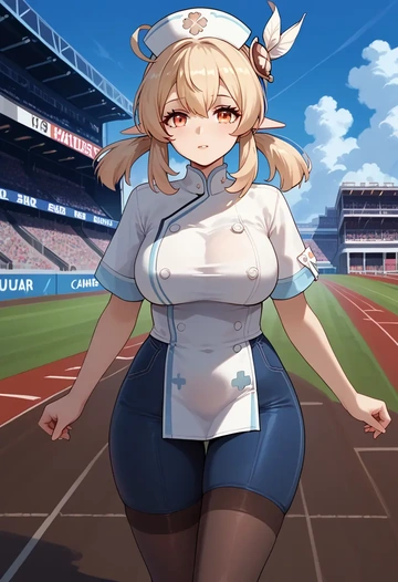 genshin impact,klee_(genshin_impact),nurse  - AI generated anime art