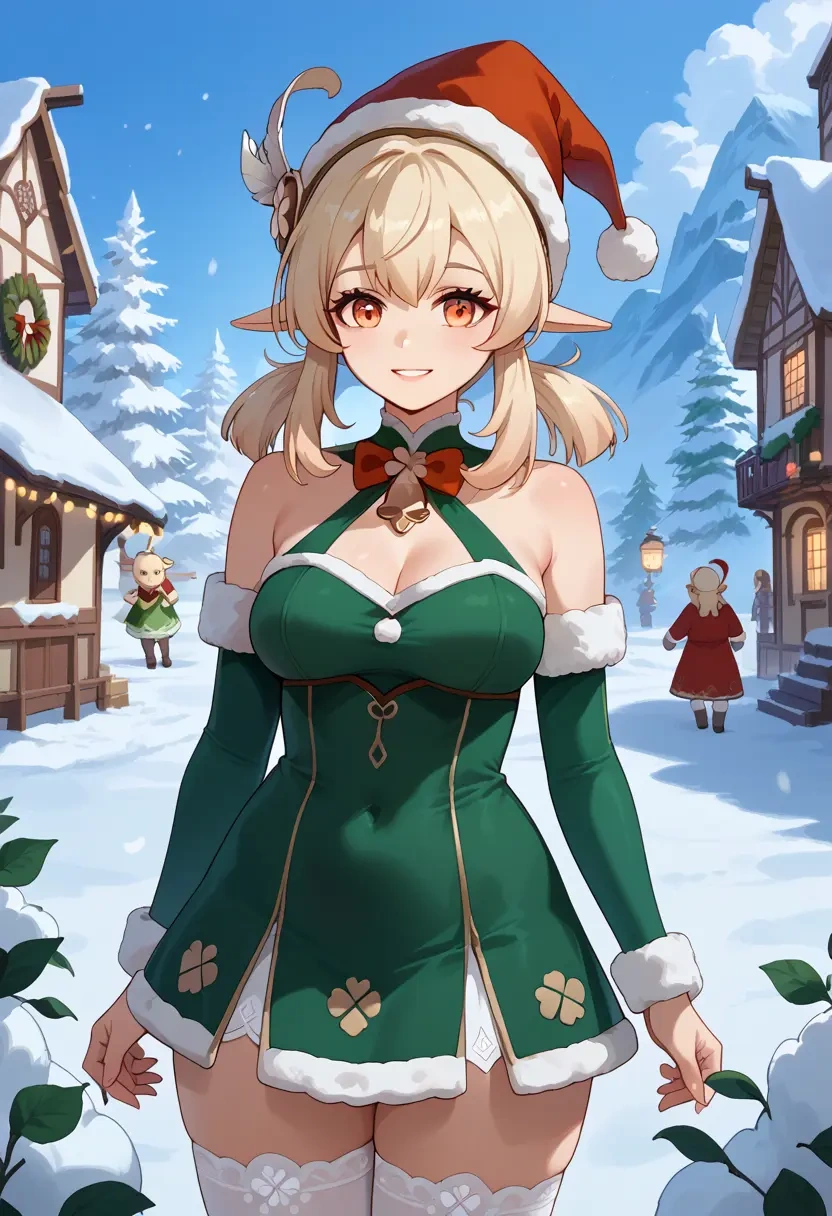 genshin impact,klee_(genshin_impact),Christmas,dress  - 