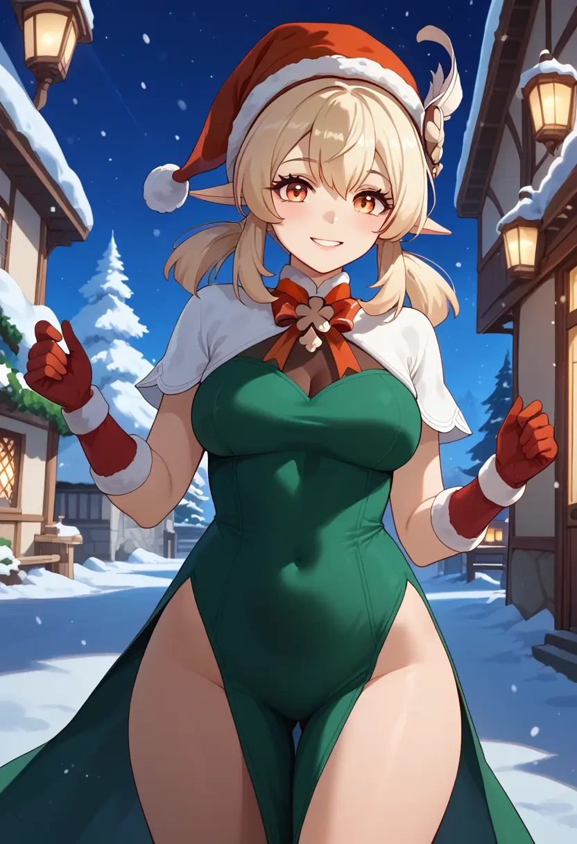 genshin impact,klee_(genshin_impact),Christmas,dress  - 