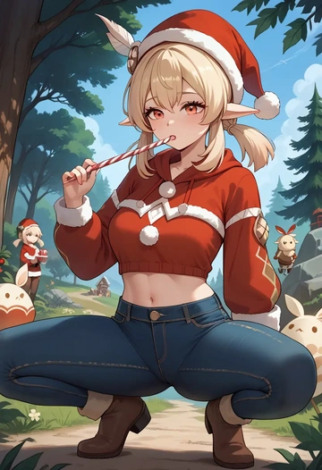 genshin impact,klee_(genshin_impact),Christmas  - AI generated anime art