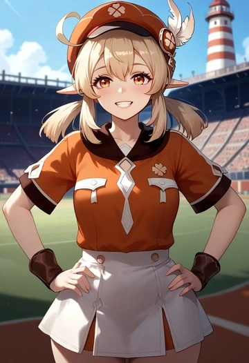 genshin impact,klee_(genshin_impact),athletic  - AI generated anime art