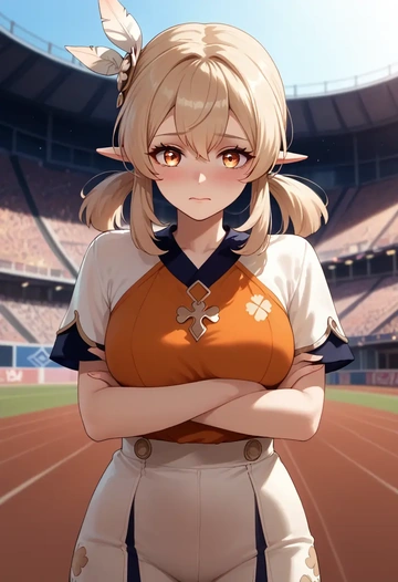 genshin impact,klee_(genshin_impact),athletic  - AI generated anime art