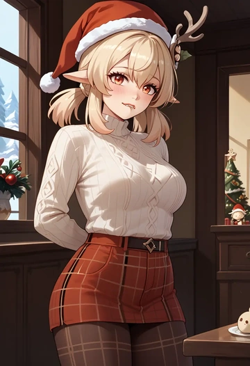 genshin impact,klee_(genshin_impact),Christmas  - AI generated anime art