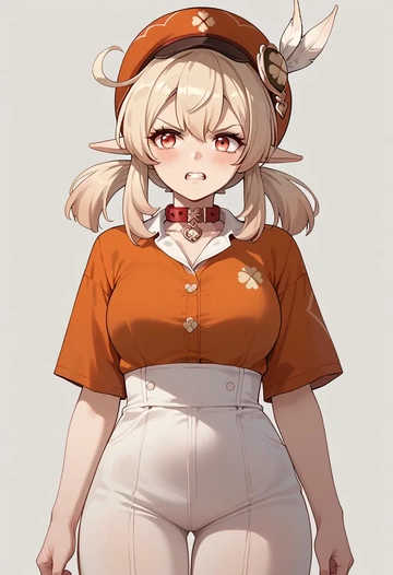 genshin impact,klee_(genshin_impact),polo shirt,tennis skirt  - AI generated anime art