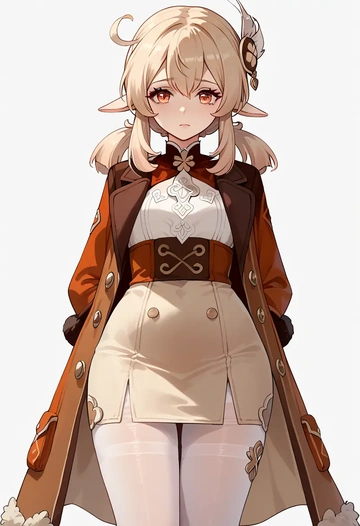 genshin impact,klee_(genshin_impact),coat,long,double-breasted,pencil skirt  - AI generated anime art