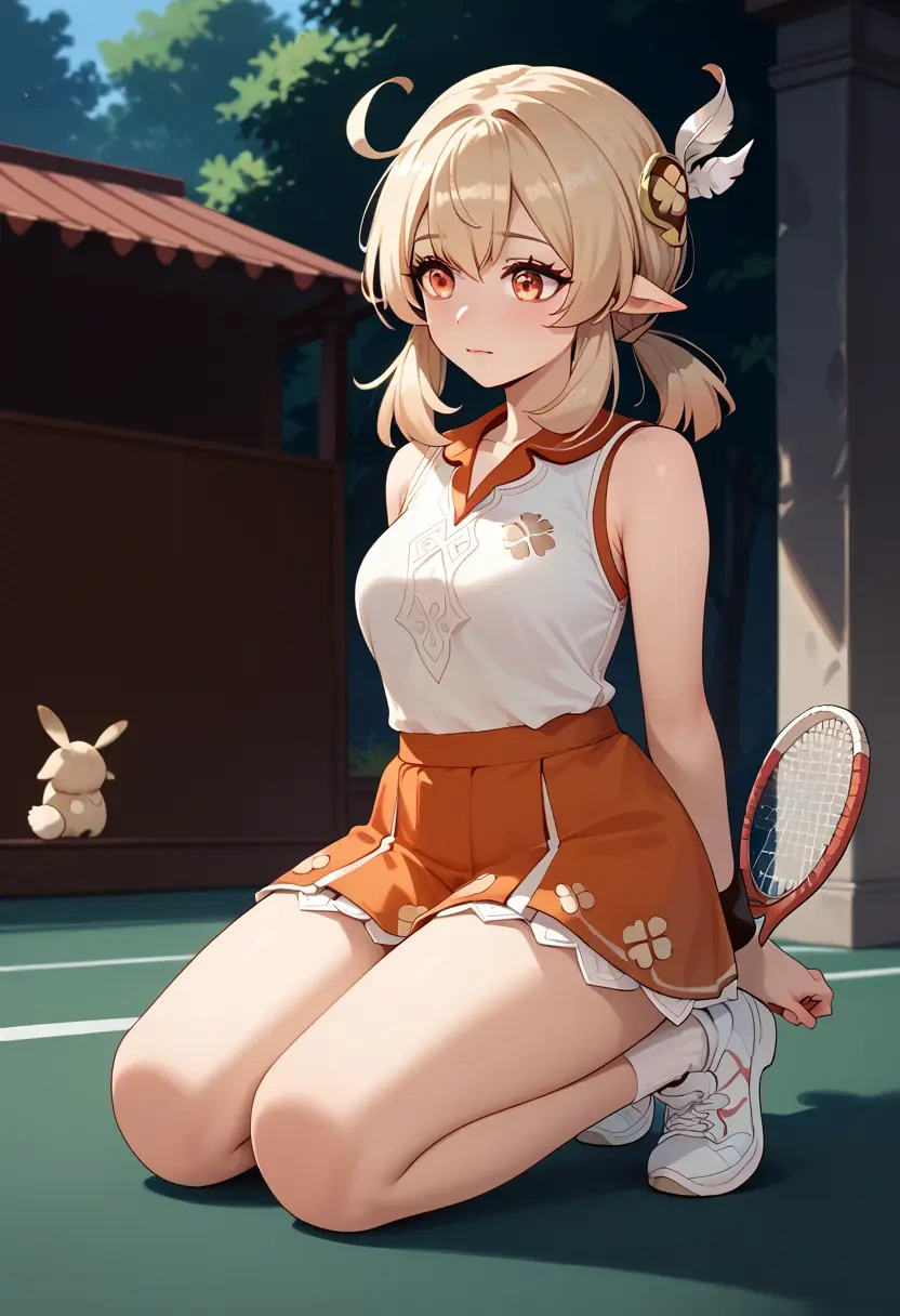 genshin impact,klee_(genshin_impact),tennis skirt  - 