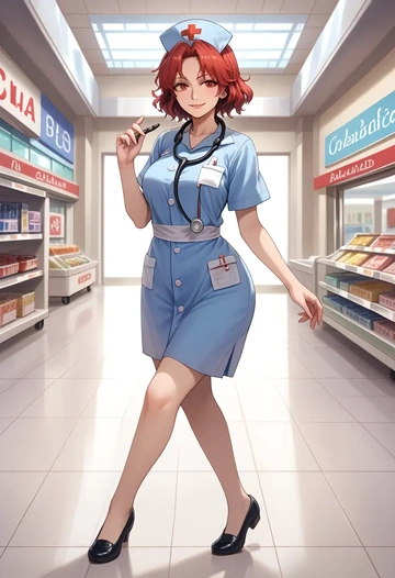 touhou,koakuma,nurse  - AI generated anime art