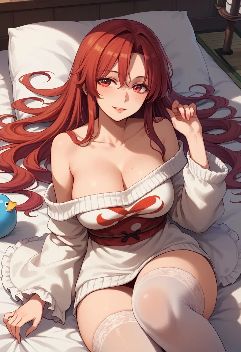 touhou,koakuma,off-shoulder,sweater  - 