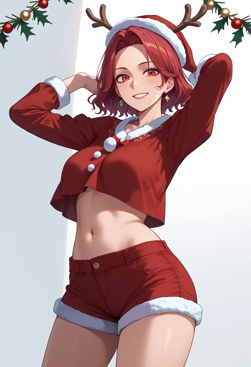 touhou,koakuma,Christmas,red velvet shorts  - 