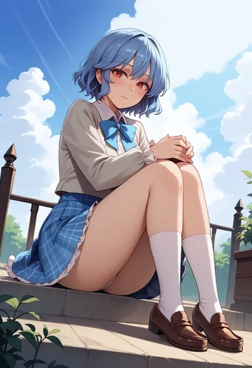 touhou,koakuma,spring,student uniform,blazer  - AI generated anime art