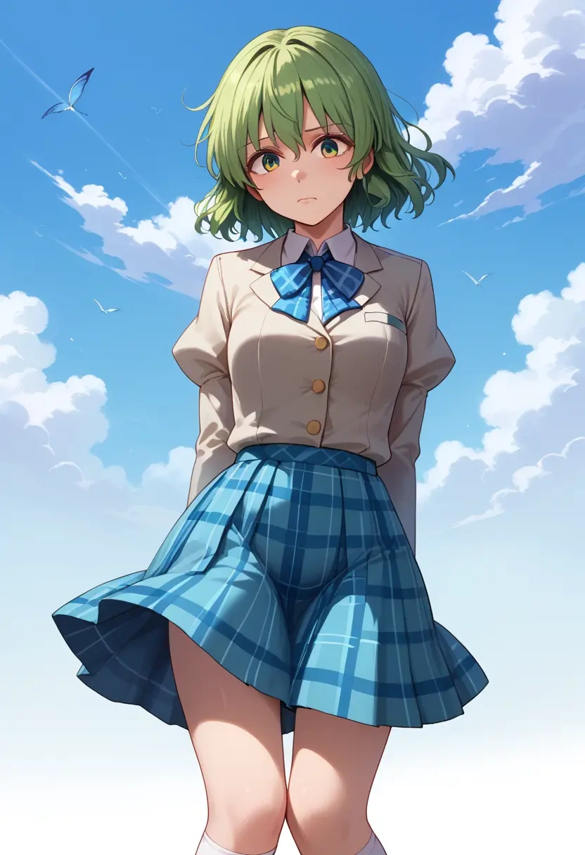 touhou,kochiya_sanae,spring,student uniform,blazer  - 