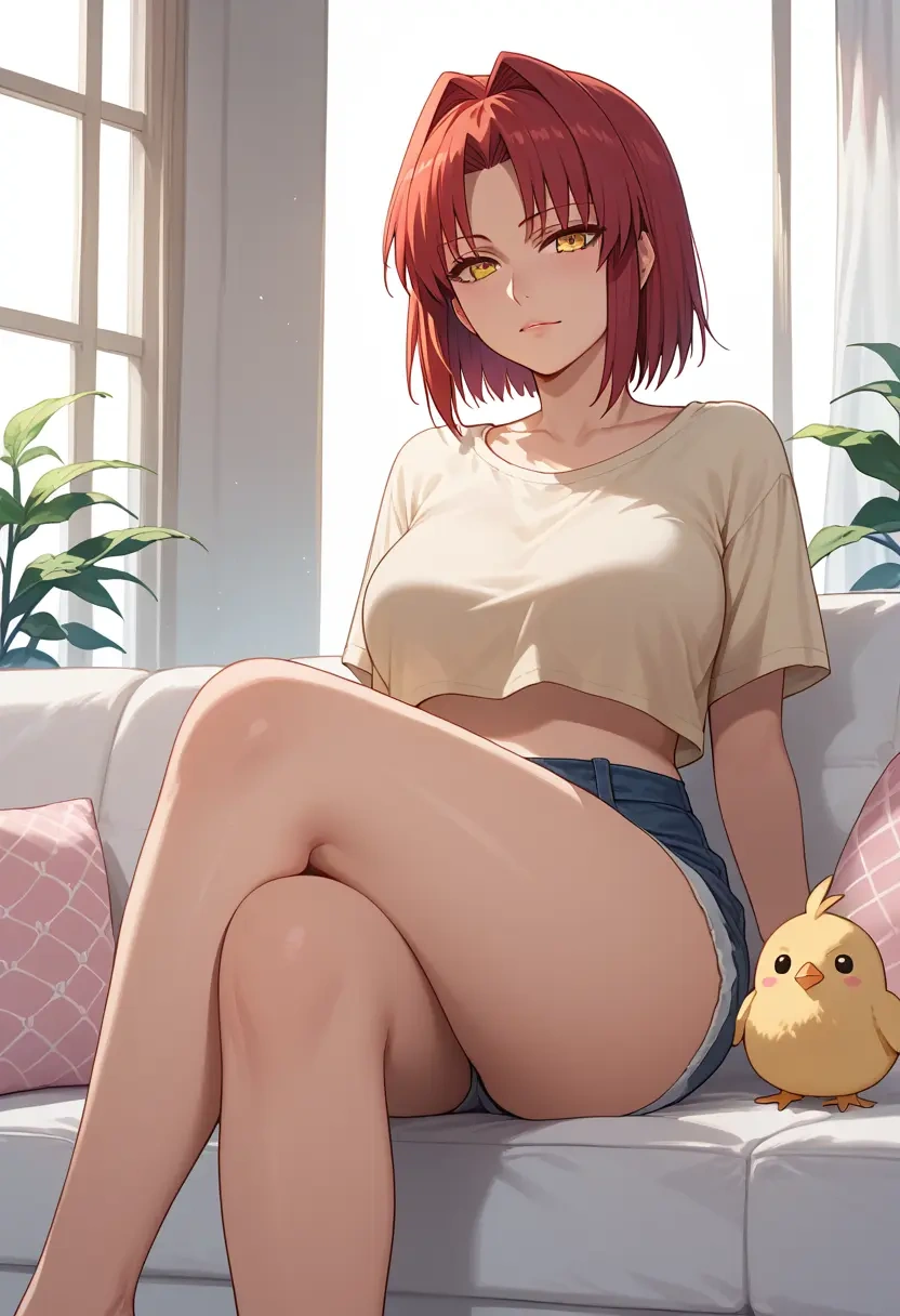 tsukihime,kohaku_(tsukihime),crop top  - 