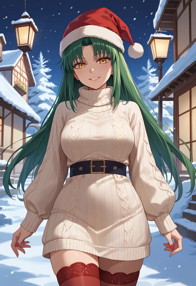 tsukihime,kohaku_(tsukihime),Christmas,sweater dress,stockings  - 