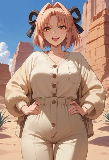 tsukihime,kohaku_(tsukihime),cardigan,oversized,wide-leg pants  - AI generated anime art