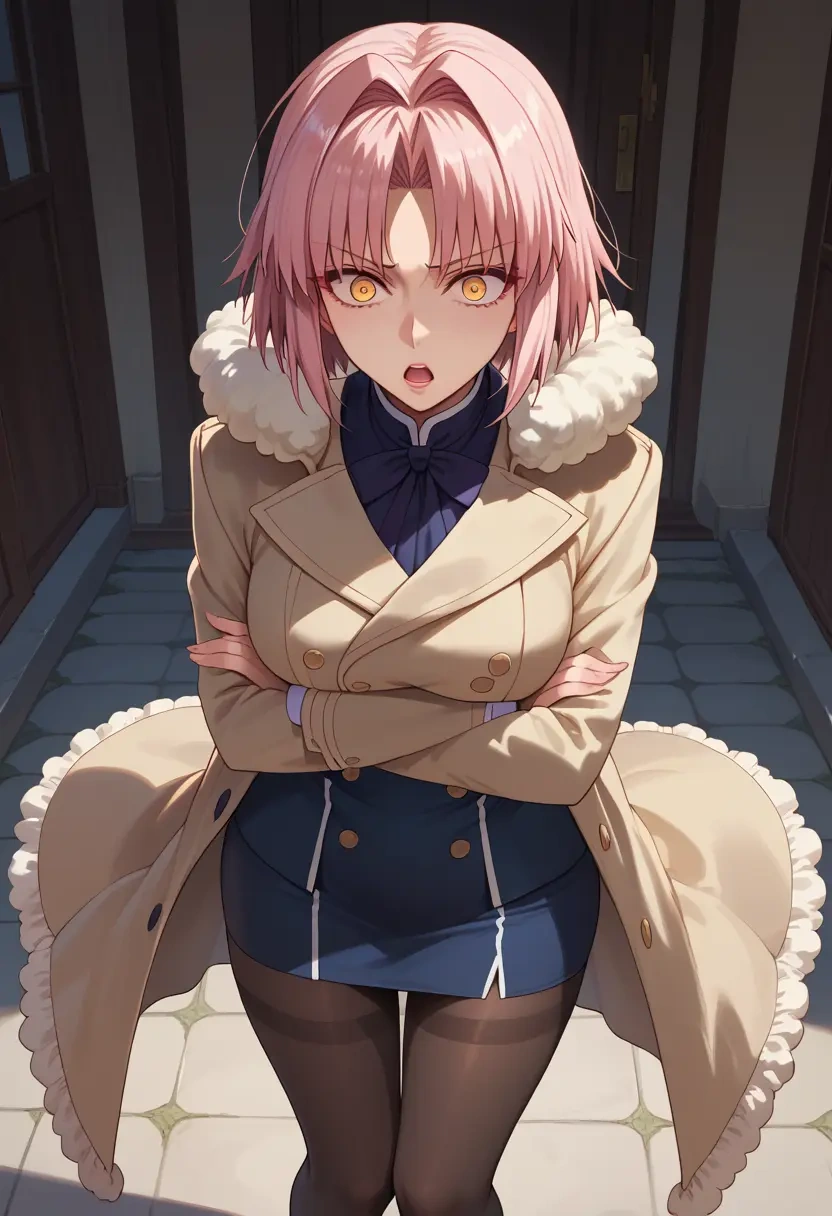 tsukihime,kohaku_(tsukihime),coat,long,double-breasted,pencil skirt  - 