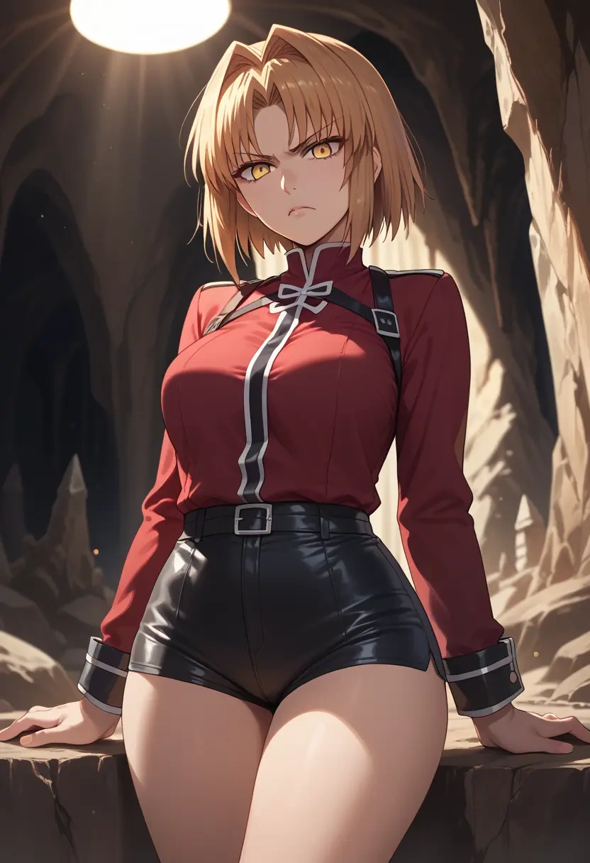 tsukihime,kohaku_(tsukihime),leather,shorts  - 