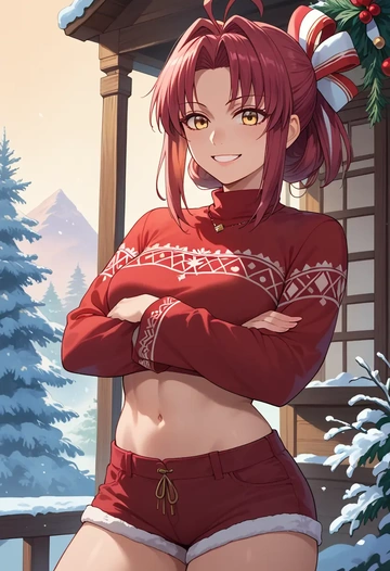 tsukihime,kohaku_(tsukihime),red velvet shorts  - AI generated anime art