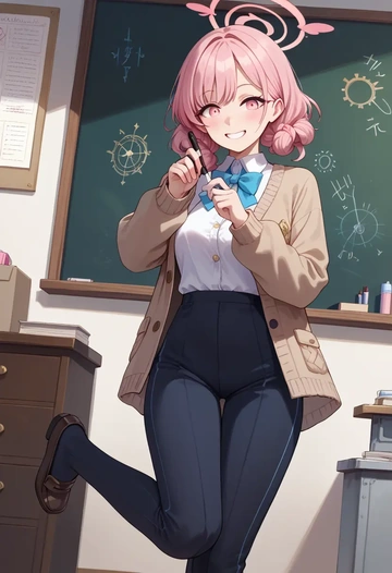 blue_archive,koharu_(blue_archive),teacher, sweater  - AI generated anime art