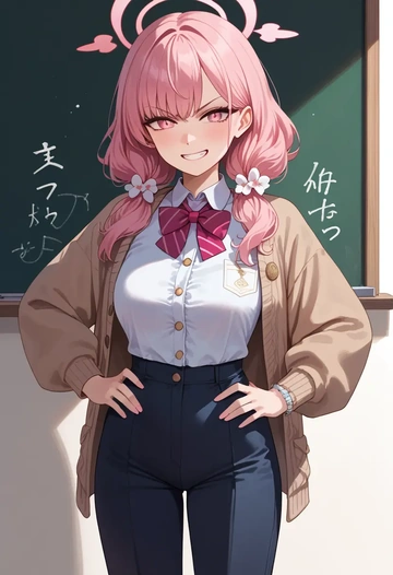 blue_archive,koharu_(swimsuit)_(blue_archive),teacher, sweater  - AI generated anime art