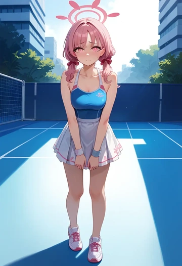 blue_archive,koharu_(swimsuit)_(blue_archive),tennis skirt  - AI generated anime art