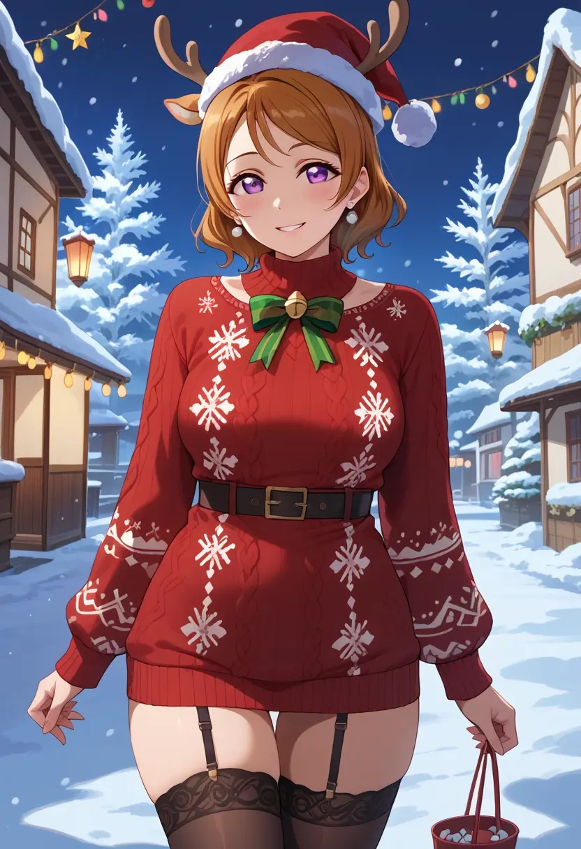 love_live!,koizumi_hanayo,sweater,stockings,Thigh garters  - 