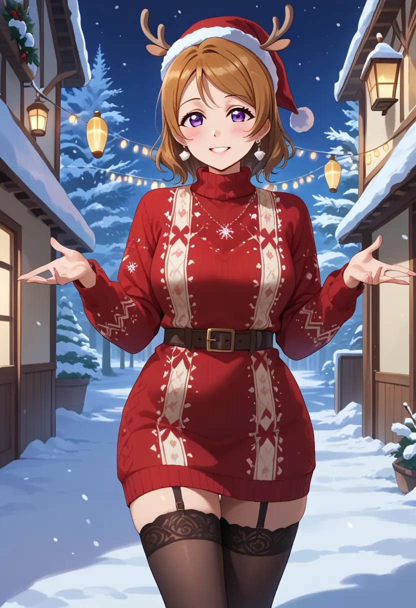 love_live!,koizumi_hanayo,sweater,stockings,Thigh garters  - 