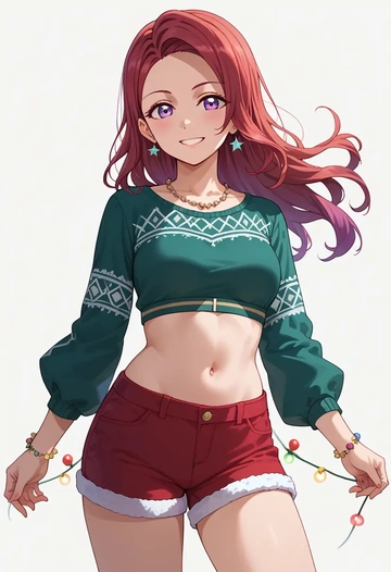 love_live!,koizumi_hanayo,Christmas,red velvet shorts  - AI generated anime art