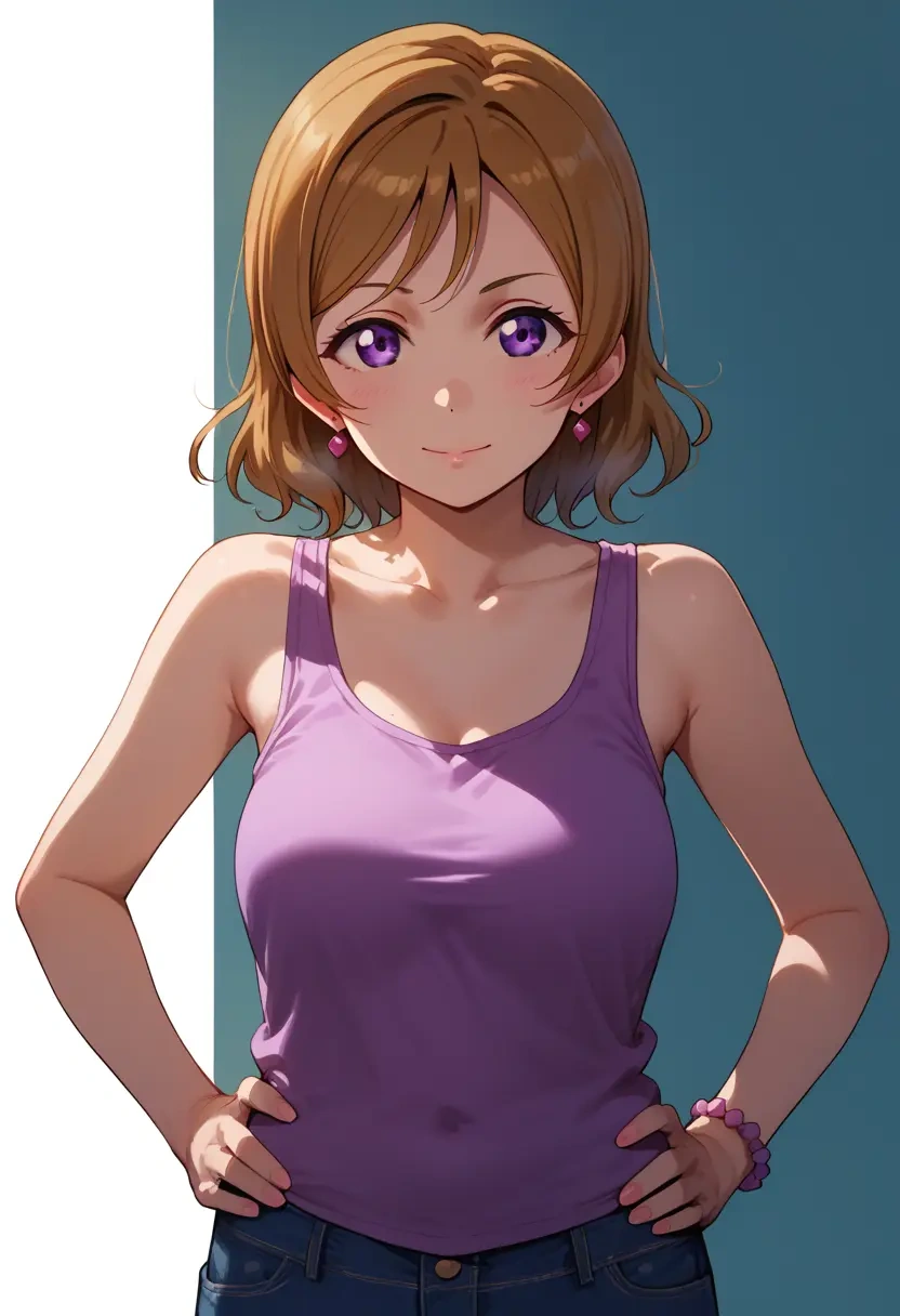 love_live!,koizumi_hanayo,tank top,drawstring pants  - 