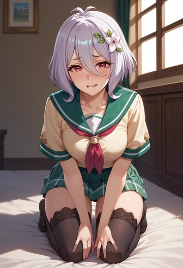 princess_connect!,kokkoro_(princess_connect!),jk uniform, stockings  - AI generated anime art