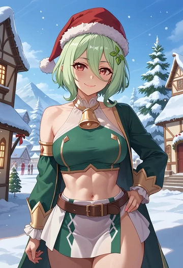 princess_connect!,kokkoro_(princess_connect!),Christmas,dress  - AI generated anime art