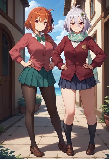 princess_connect!,kokkoro_(princess_connect!),winter,student uniform,cardigan  - AI generated anime art