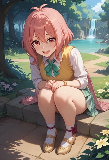 princess_connect!,kokkoro_(princess_connect!),spring,student uniform,vest  - AI generated anime art