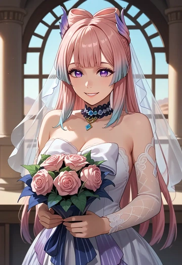 genshin impact,kokomi,wedding  - AI generated anime art